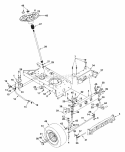 Axle  Front Wheels  Front Steering Assembly Diagram and Parts List for 2002 Yard Machines Lawn Tractor
